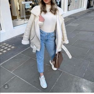 Zara cream Aviator jacket